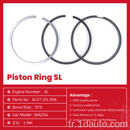 SL07-23-206 Otomatik Parçalar Motor Piston Halkası Mazda SL